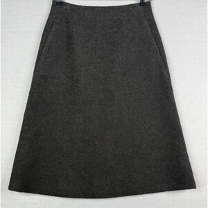 Kate‎ Spade A-Line Midi Skirt Womens Sz 2 Gray Wool Blend Boucle Academia $190